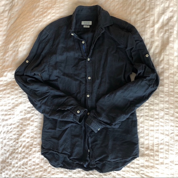 Navy Zara casual button down - Picture 4 of 4
